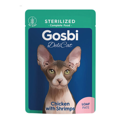 Gosbi-Delicat-Sterilised-Chicken-With-Shrimps-Pate-70G-1-510x510 Gosbi Delicat Au Poulet & Crevette Loaf Aliment Complet Pour Chat Stérilisé 70g