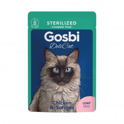Gosbi Delicat Au Poulet & Sardine Loaf Aliment Complet Pour Chat Stérilisé 70g