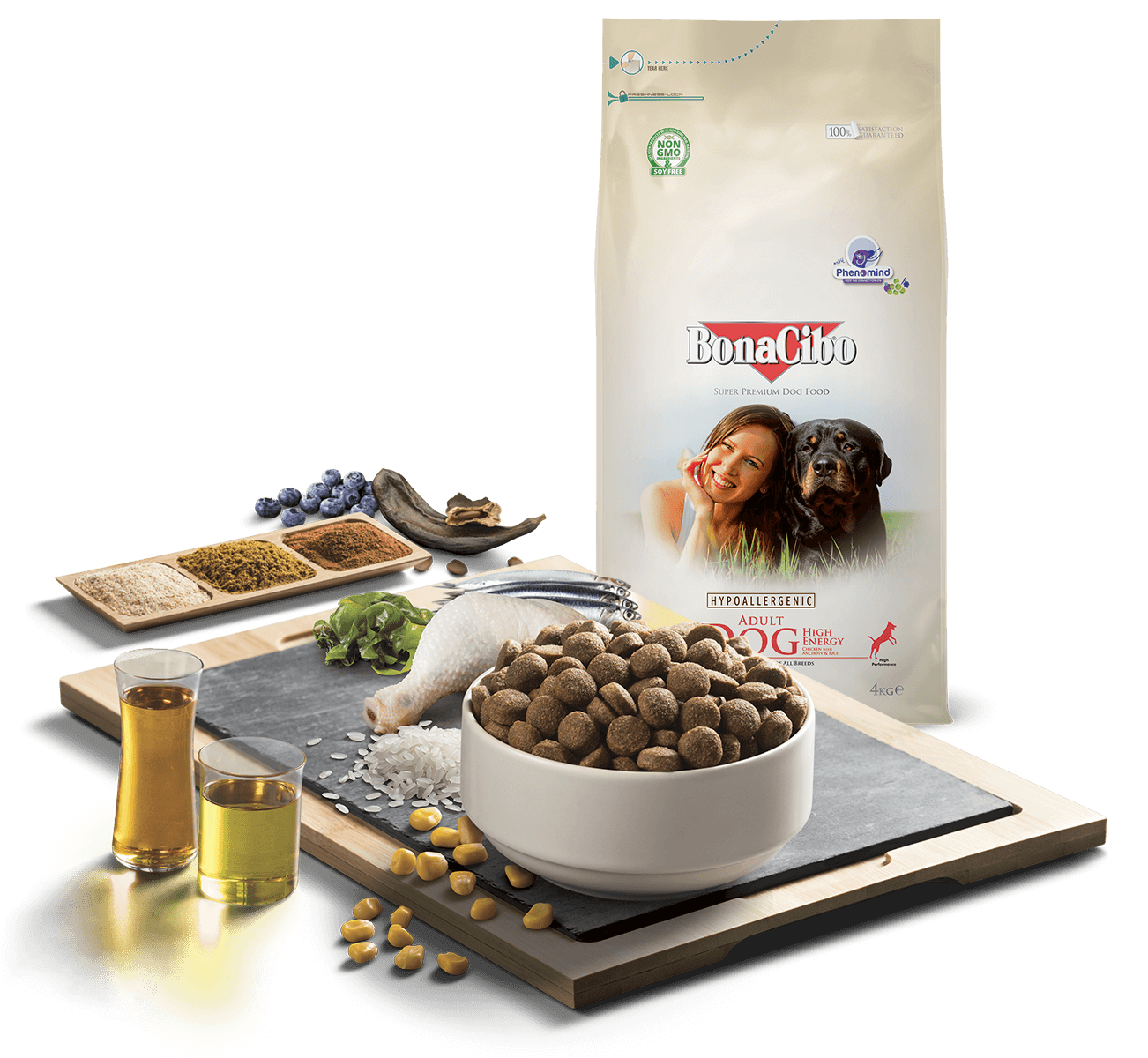 Bonacibo Croquette pour chien Haute énergie 4kg. Bonacibo Croquette pour chien Haute énergie 4kg.