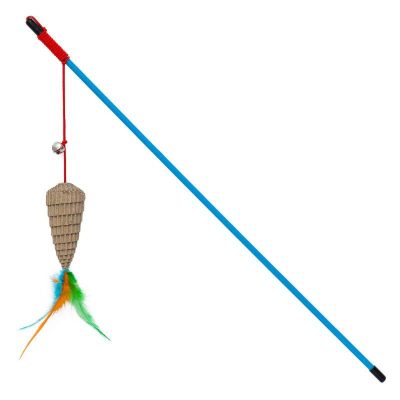 Canne à pêche bleu  avec papier ondulé