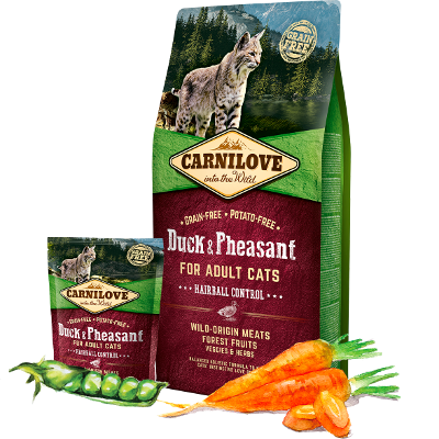 Carnilove Croquettes Cat Hairball Control Duck and Pheasant (Canard et Faisan) 2kg