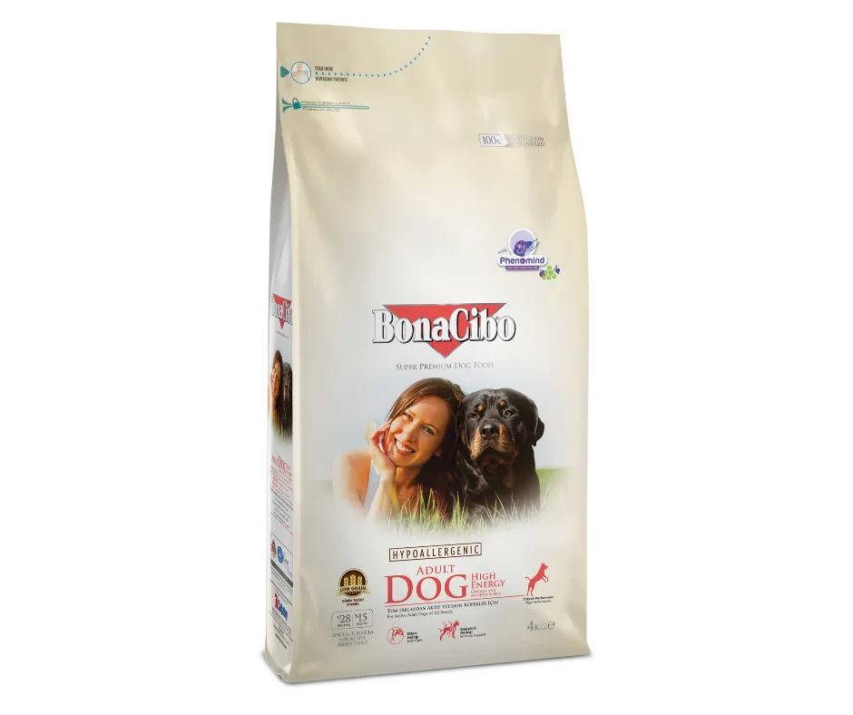 Bonacibo Croquette pour chien Haute énergie 4kg. Bonacibo Croquette pour chien Haute énergie 4kg.