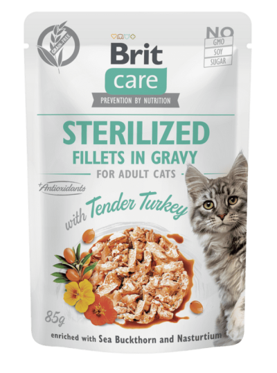 Brit Care Cat Sterilized Fillets in Gravy with Tender Turkey