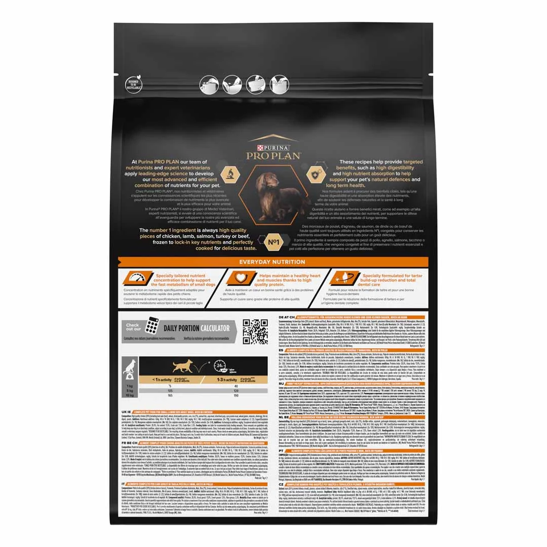PRO PLA Chien SMALL & MINI ADULT EVERYDAY NUTRITION - POULET 7kg PRO PLA Chien SMALL & MINI ADULT EVERYDAY NUTRITION - POULET 7kg