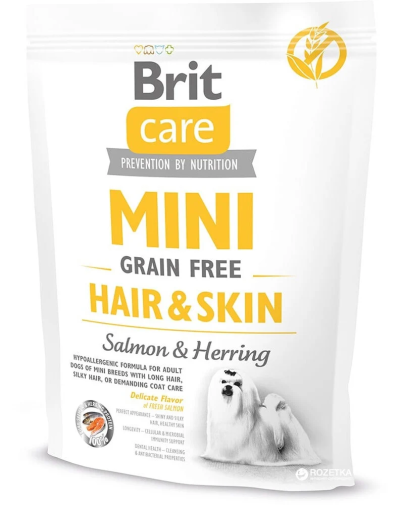 Brit Care Mini Grain Free Hair & Skin Salmon & Herring 400g