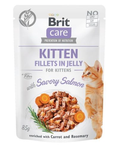 Brit Care Fillets in Jelly with Salmon Kitten 85g