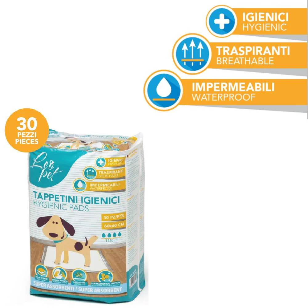 TAPIS SUPER ABSORBANT MULTI-USAGES AVEC BANDE ADHÉSIVE 60 X 60 CM - LEOPET TAPIS SUPER ABSORBANT MULTI-USAGES AVEC BANDE ADHÉSIVE 60 X 60 CM - LEOPET