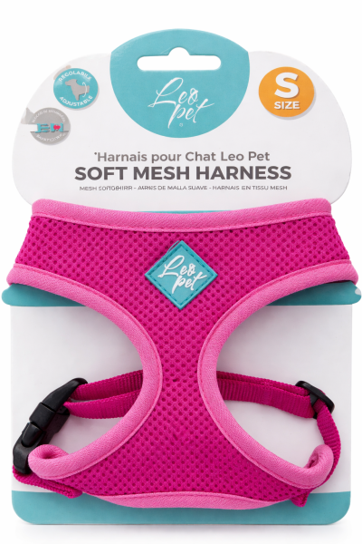 Leo Pet Harnais Chat en Maille Respirante Soft Mesh Rose