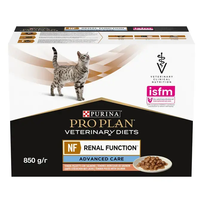 Purina Pro Plan Veterinary Diets Feline NF Renal Function Advanced Care Au Saumon – En sauce 85g Purina Pro Plan Veterinary Diets Feline NF Renal Function Advanced Care Au Saumon – En sauce 85g