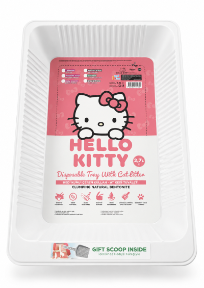 Bac à litière et Pelle jetable pour chat avec litière pour chat et poudre pour bébé 2,7L