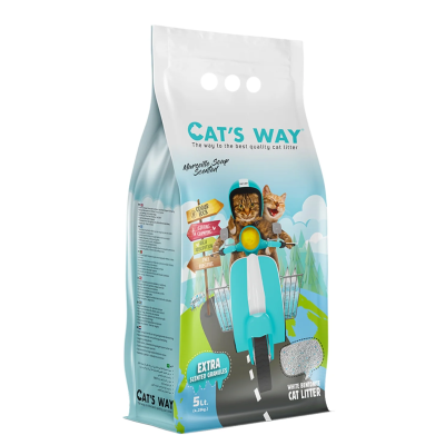Litière pour chat Cat’s Way bentonite savon de Marseille 5l