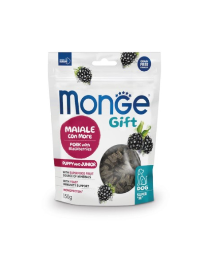Monge Gift Super pour Chiot et Junior Porc aux mûres 150g