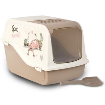 Bac à litière fermé pour chat  avec Motifs