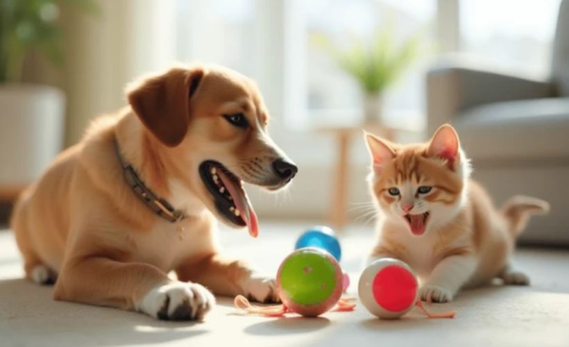 Animal heureux jouets et accessoires pour son bien-être