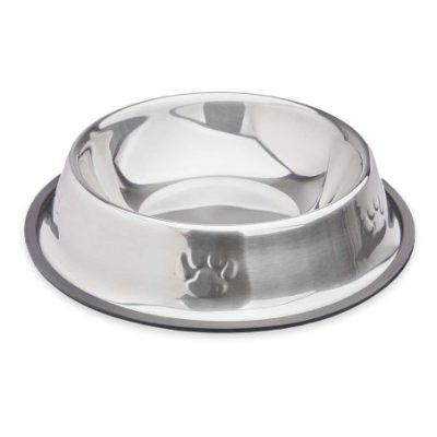 MANGERIE EN MÉTAL POUR ANIMAUX DE COMPAGNIE 26 CM EMPREINTES EN CAOUTCHOUC