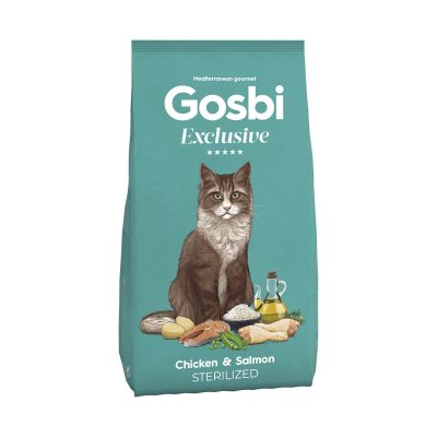Gosbi Croquettes Exclusive Poulet et Saumon Pour Chat Stérilisé  400g
