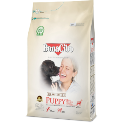 Bonacibo Puppy Hypoallergéniques High Energy au Poulet  3KG