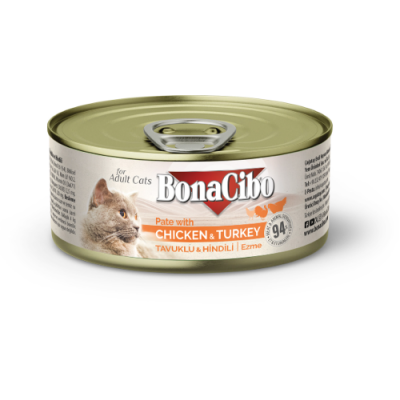 Bonacibo Pâté Premium pour chat adulte au poulet et à la dinde 85 g