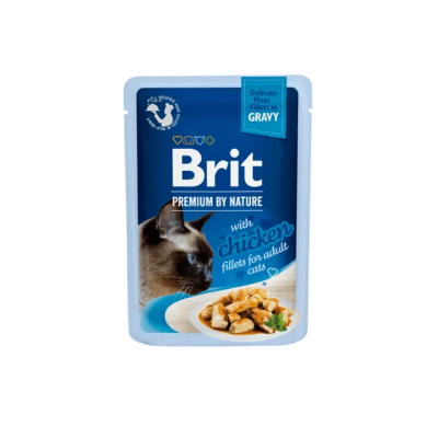 Brit Premium Fillets in Gravy with Chicken for Sterilised Cats 85g