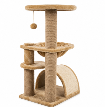 Arbre à chat compact avec griffoirs et hamac