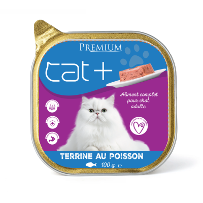 Cat+ Premium pate adult au poisson 100g