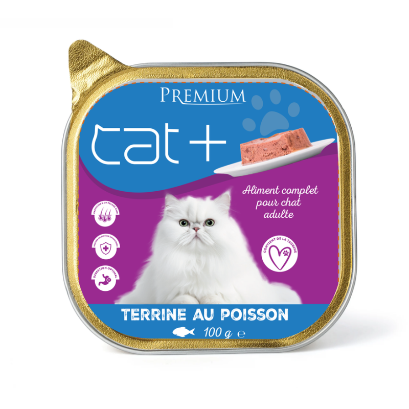 Cat+ Premium pate adult au poisson 100g Cat+ Premium pate adult au poisson 100g