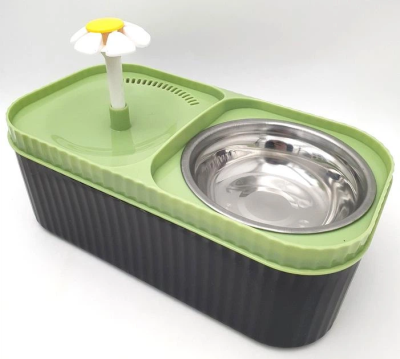 Fontaine à Eau Automatique pour Chat avec Gamelle en Inox