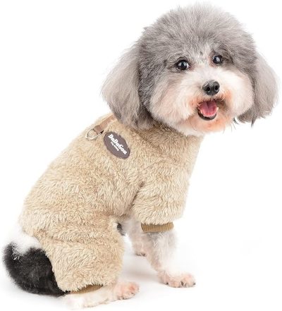 Combinaison polaire chaude pour chien avec anneau de laisse