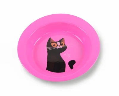 CIOTOLA MODELLO "KITTY" IN ACCIAIO INOX SMALTATO COLORI ASSORTITI 300 ML - LEOPET