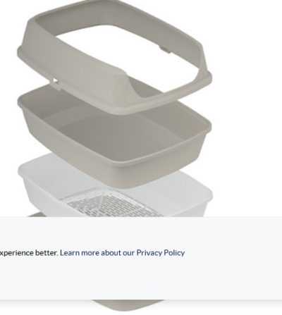 Moderna Lift to Sift Cat Liiter Tray - Warm Grey - 50.2L x 38W x 24.7H cm