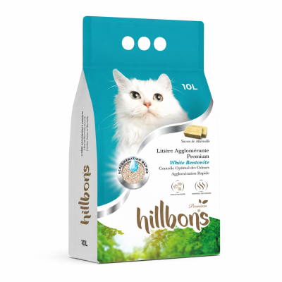 HILLBONS Litière agglomérante pour chat Savon de Marseille 10l