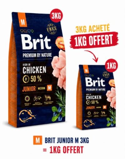 Brit Premium by Nature Junior Medium M 3kg +1kg offert