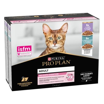 Purina Pro Plan Adult Delicate Digestion en Sauce (Dinde & Poisson de l’Océan) 10 x 85g