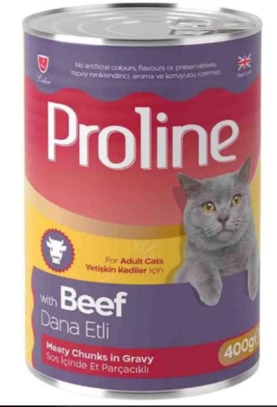 Proline pate avec morceaux de viande dans une sauce au bœuf 400 g