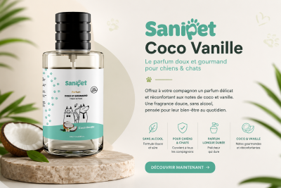 Sanipet Coco Vanille – Parfum Premium pour Chiens & Chats 125ML