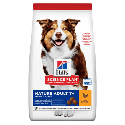 Hill’s Science Plan Aliment Pour Chien Adulte Mature 7+ Medium Au Poulet