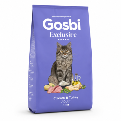 Gosbi Croquettes Exclusive Poulet et Dinde Pour Chat Adulte 400g