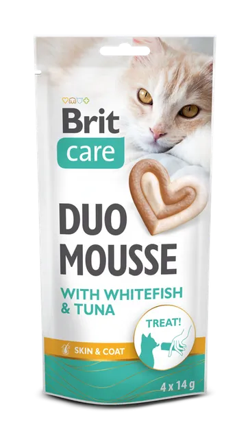Brit Care Duo Mousse au Poisson Blanc & Thon pour Chat  4 x 14 g