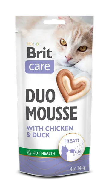 Brit Care Duo Mousse au Poulet & Canard pour Chat - Gut Health  4 x 14 g