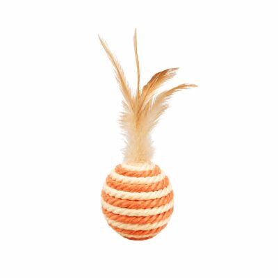 Jouet pour Chat-Balle Interactive à Plumes Orange