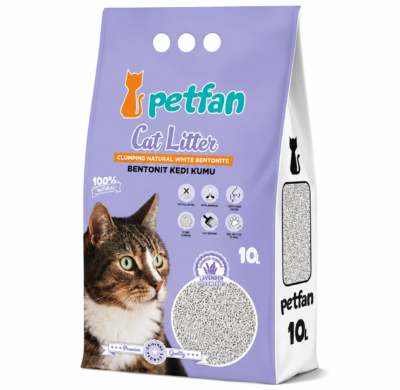 Petfan Litière pour Chat Agglomérante Parfum Lavender 10 L