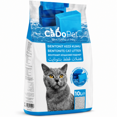 CaDoPet Litière pour Chat Bentonite Agglomérante Parfum Marseille Soap 10l