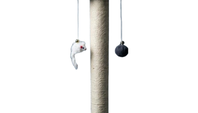 Arbre à Chat Compact avec Griffoir et Jouets Suspendus – Gris Anthracite