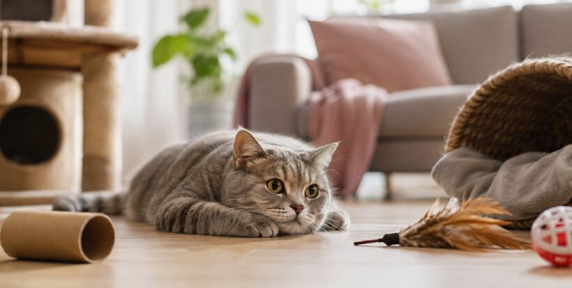 chat s’ennuie à la maison