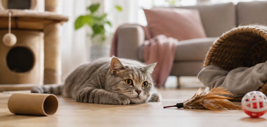 chat s’ennuie à la maison