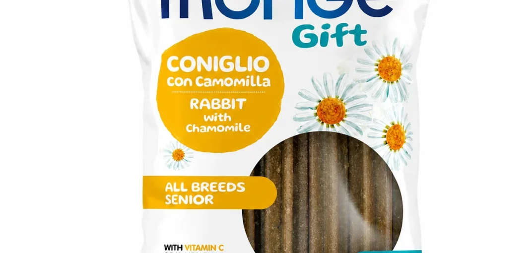 Monge Gift Dental Sticks Senior 210 g – Friandises dentaires au lapin et à la camomille pour chien âgé