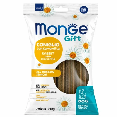 Monge Gift Dental Sticks Senior Lapin & Camomille – 210 g