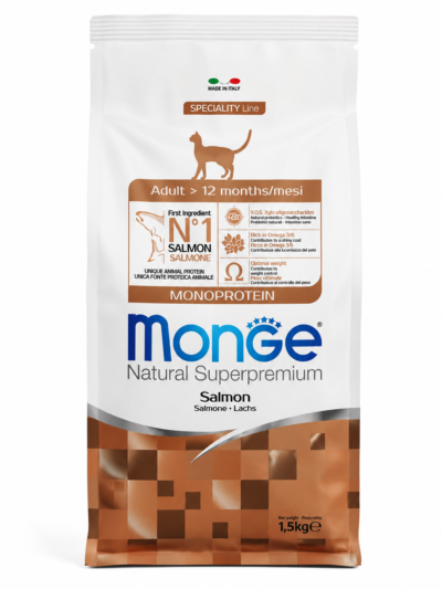 Monge Croquettes Chat Adult Saumon Monoprotein 1.5kg