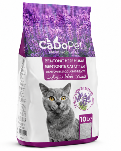 CaDoPet Litière pour Chat Bentonite Agglomérante Parfum Lavande 10 L