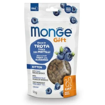 Monge Gift Meat Minis Kitten Trout with blueberries 50g